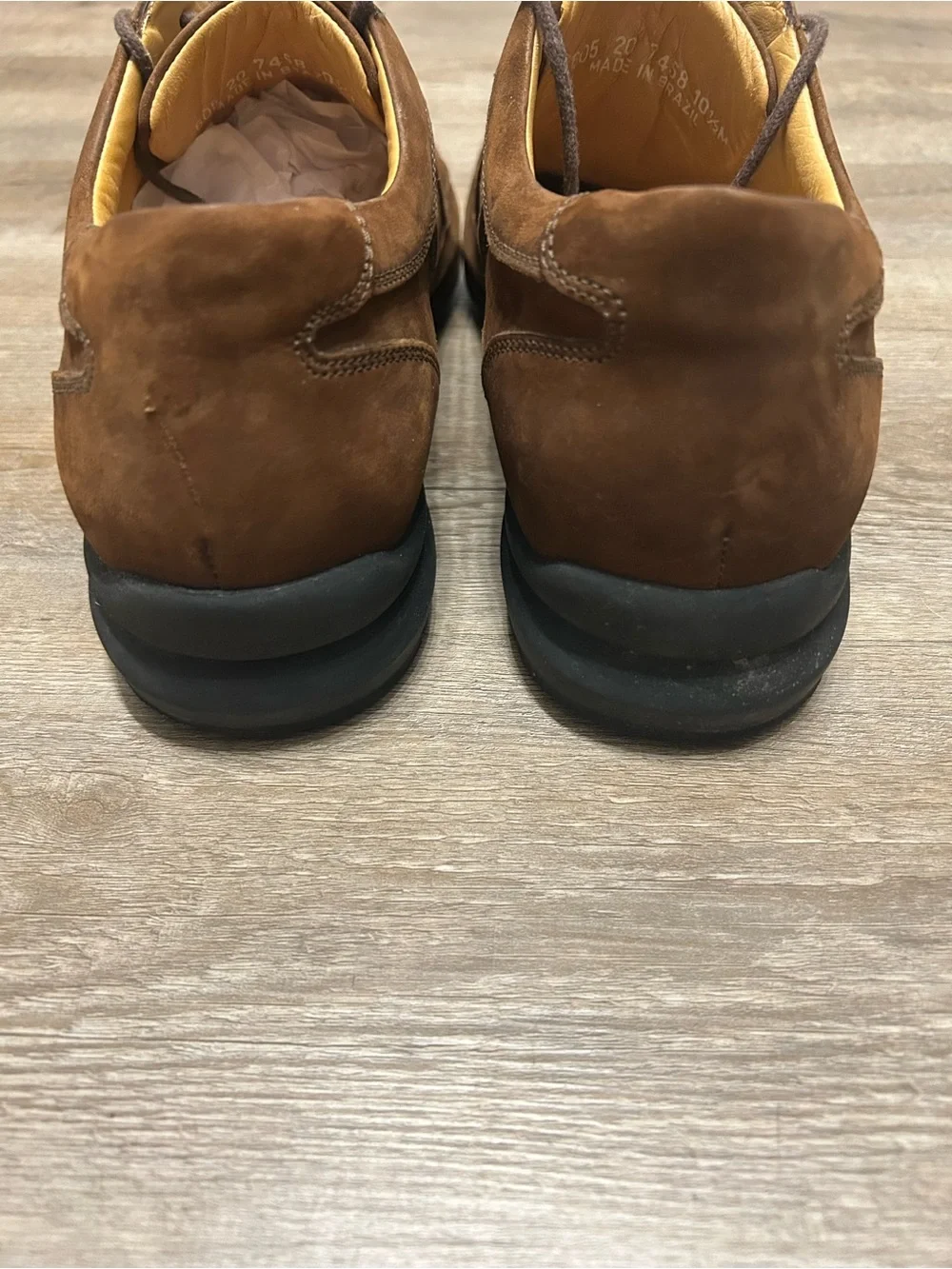 Johnston & Murphy Men’s Size 10.5 M Brown Suede Lace-Up Bicycle Toe Derbys Shoes